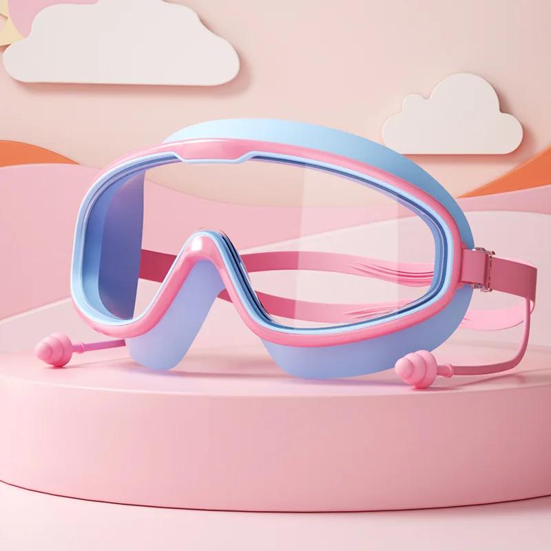 

Swimming Goggles Silicone Swim Glasses Big Frame with Earplugs Men Women Professional HD Anti-fog Eyewear Swimming Accessories
