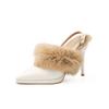High Heel Pumps for Ladies Elegant Thin Heels Short Plush Women's Sandals Fashion Autumn Winter Ankle Straps Tacones Size 34-42