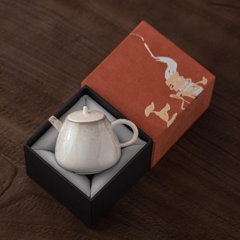 170ml Vintage Tea Pot Ink And Wash Zhi Ye Wood-fired Porcelain Teapot Handmade Pot Tea Brewing Tea Maker Tea Ceremony