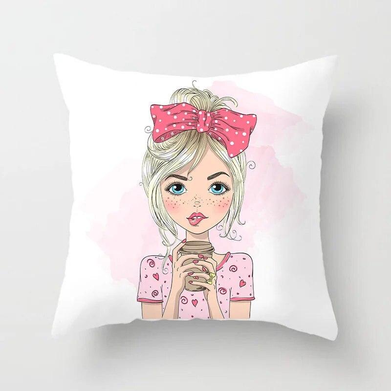 Bedroom Living Room Sofa Bed Decorative Pillowcase Home Decor Cute Girl Princess Cushion Cover