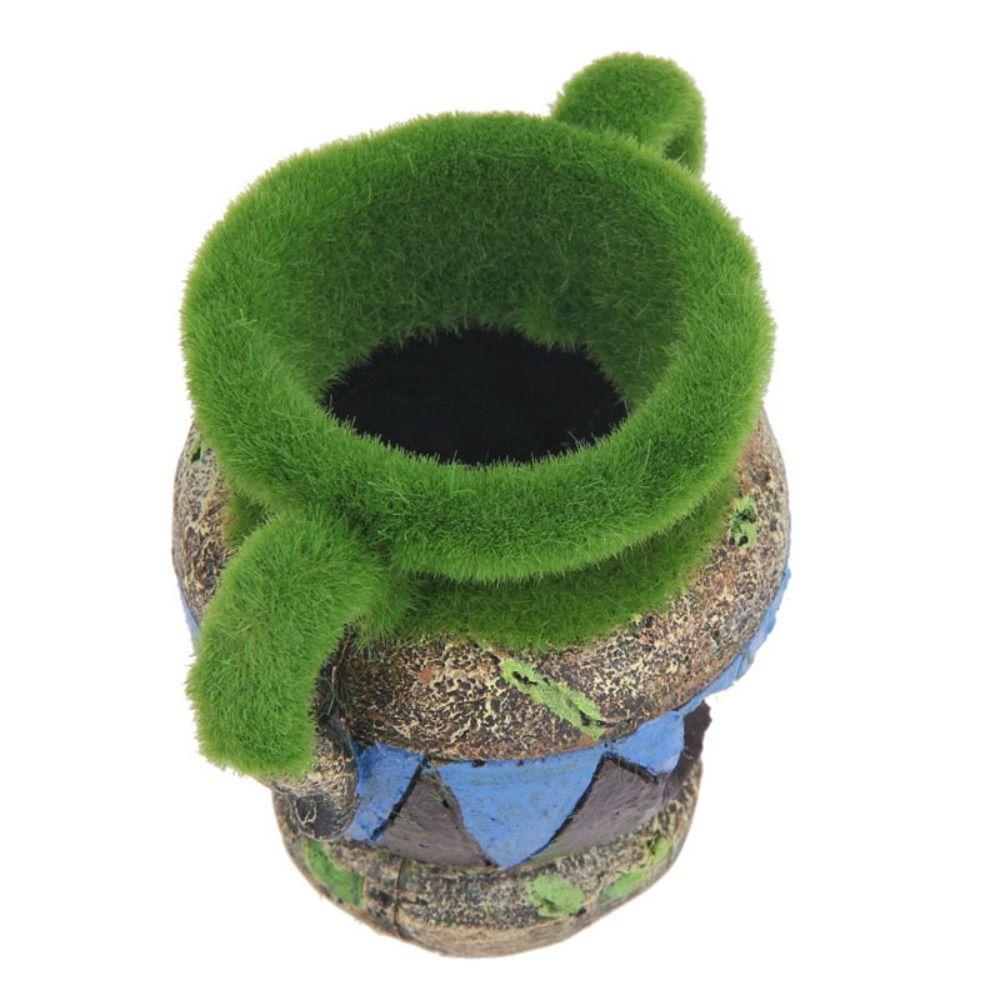 

Смола Ваза с Мхом Украшение для Аквариума Имитация Укрытия для Водных Питомцев Рыбки Креветки Аквариум 11x6.9x8.8cm