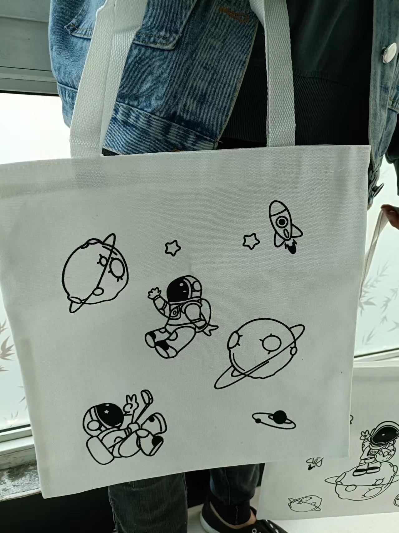 

Холщовая сумка школьницы лес универсальная сумка через плечо астронавта женская большой вместимости модная сумка-тоут