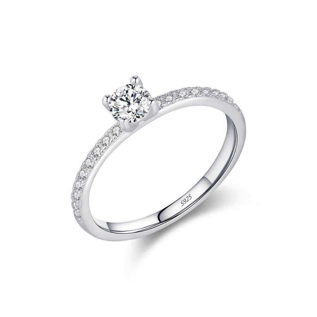 MODIAN Moissanite Engagement Ring for Women - D Color, S925 Silver, Luxury Niche Design with Shiny Pave Setting