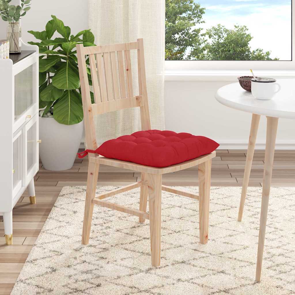 Seat Cushions 4 Pcs Red 40 X 40 X 6 Cm Fabric