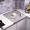Stainless Steel Cutting Board with Counter Lip Thicked Chopping Board for Kitchen Countertop Perfect for Cut Dough Meat Fruit
