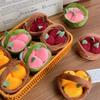 Cute Ingenious Plush Fruit Basket Doll Pendant Keychain Cartoon Car Key Ring Fashion Backpack Decoration Pendant Accessories Gift