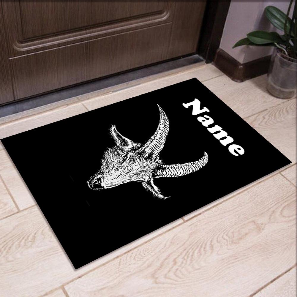 Custom Name Goat Printed Carpet,Rug for Office Chair Living Room Bedroom Kitchen Room Decor Gifts.
