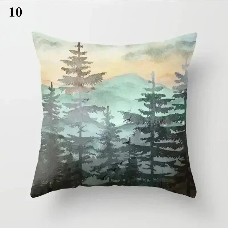 Luxury Home Decor Pillow Cover Living Room Sofa Cushion Cover Mountain Forest Pattern Cushion Cover