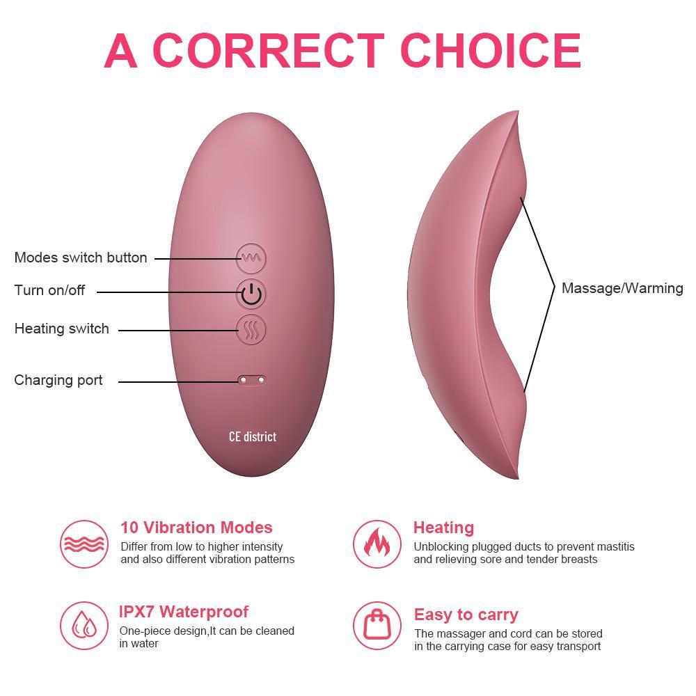 Masajor pentru Lactație din Silicon pentru Alinare Postpartum - Ameliorează Umflăturile, Durerea și Nodulii cu Compresă Caldă.