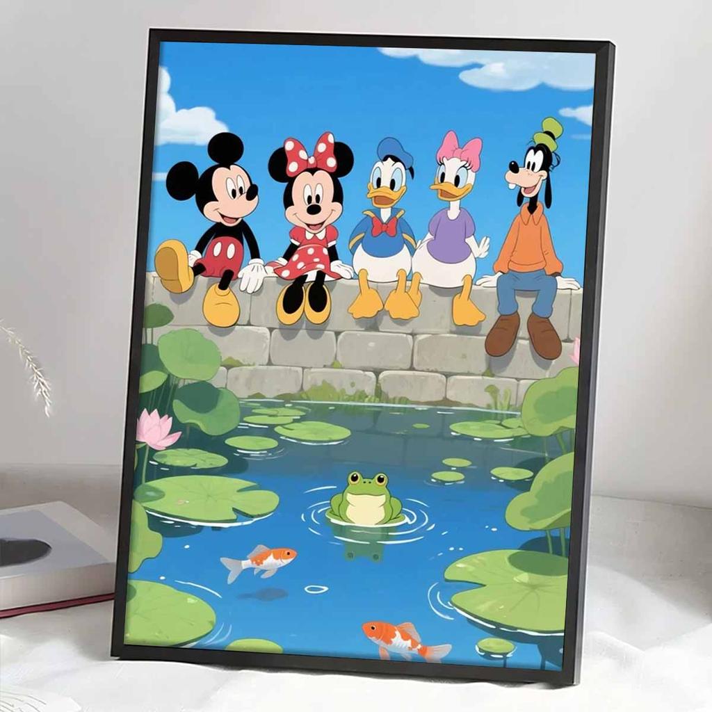 DIY Diamond Painting Mickey, Minnie, Donald Duck, Daisy, Goofy Cross Stitch Kit Mosaic Art Diamond Painting Full Circle Diamond Home Decoration