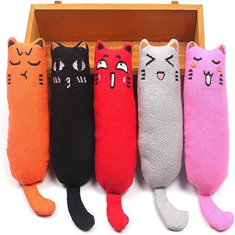 5-pack Cat Mint Toy Cat Chewing Toy Cat Anti-bite Cat Mint Toy Cat Mint Filling Cartoon Mouse Cat Teeth Chewing Toy