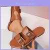 Casual Womens Flat Sandals With Breathable Pu Upper For Daily Comfort