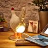 USB Charging Hen Laying Egg Statue Cartoon Resin Chicken Lamp Simulation Chicken LED Lamp  Desktop