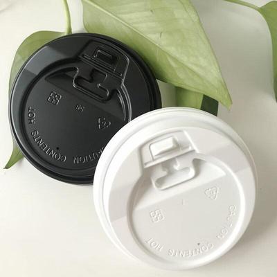 Disposable Paper Cups with Black Flip Lids
