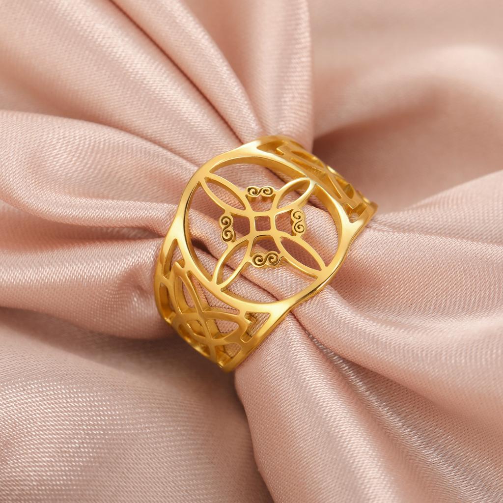 Jeshayuan Hult Heksenod Ring Til Kvinder Keltisk Knude Rustfrit Stål Ring Hekseri Amulet Smykker Gave