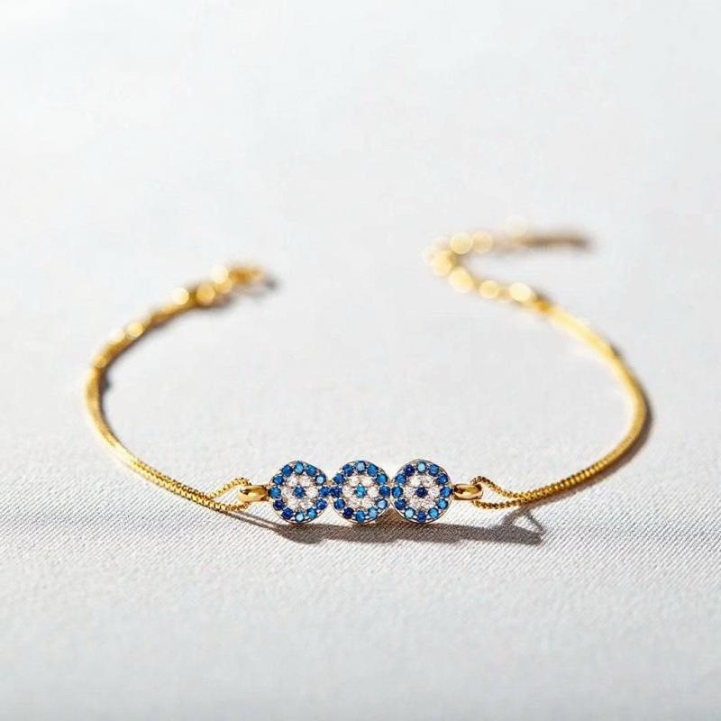 Women's Blue Demon Eye Bracelet with Zircon - Creative, Versatile Fashion Jewelry