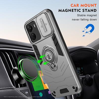 Shockproof Camera Full Protection Phone Case For VIVO Y16 Y17 Y19S Y22 Y22S Y35 Y36 Y56 Y200 Armor Car Magnet Ring Stand Cover
