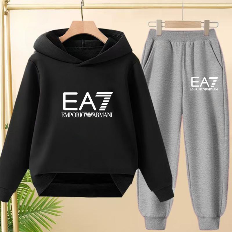 Kids Autumn Winter Hoodie Letter Print Clothing Casual Top+Trousers 2PBoy Girl 3-12Yrs Child Gift Brand Sports Coat Jogging Set