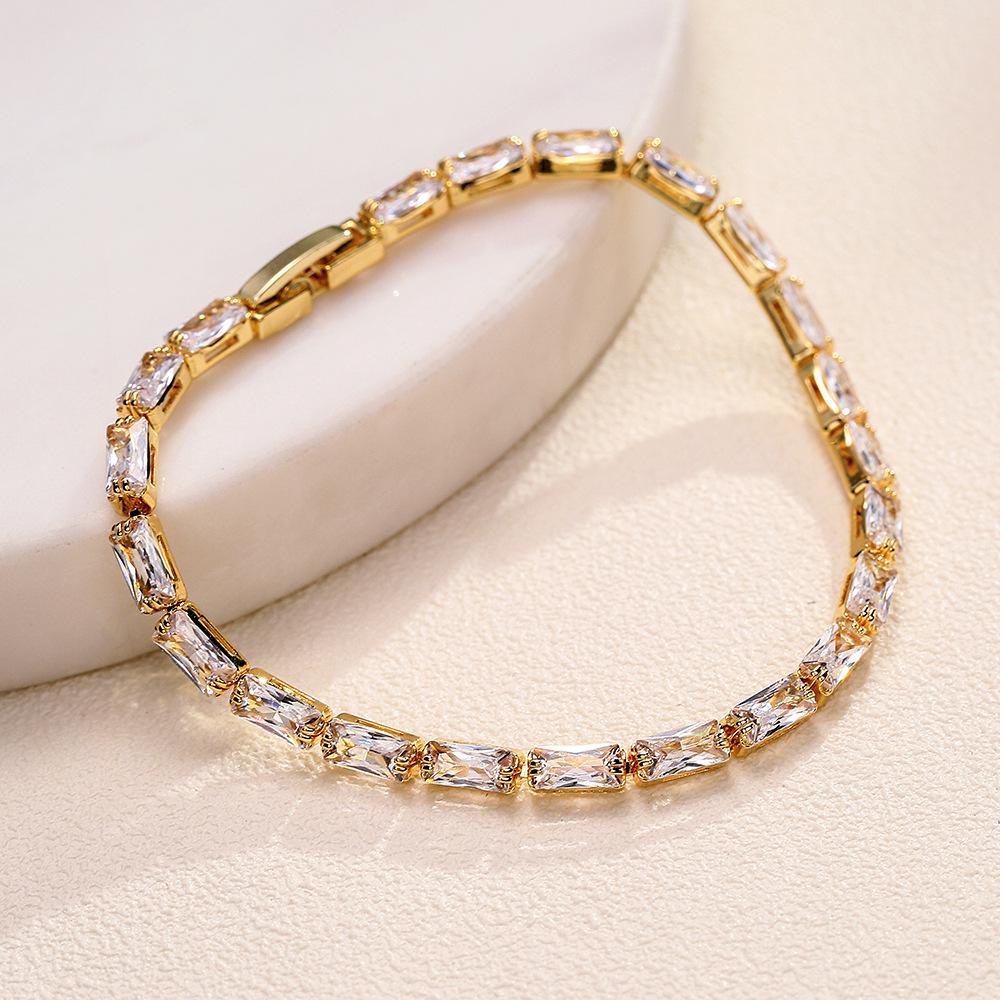Rectangular Zircon Bracelet - Women's Korean Fashion - Simple Best Friend Jewelry