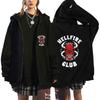 Autumn Zip Up Jacket Anime Hellfire Club Zip Hoodie Streetwear Men Women Sweatshirts Harajuku Unisex Casual Clothing