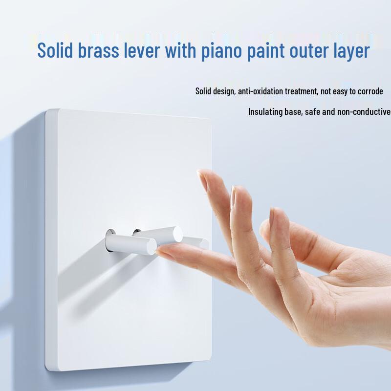 86-Type White Matte Retro Toggle Switch and Socket