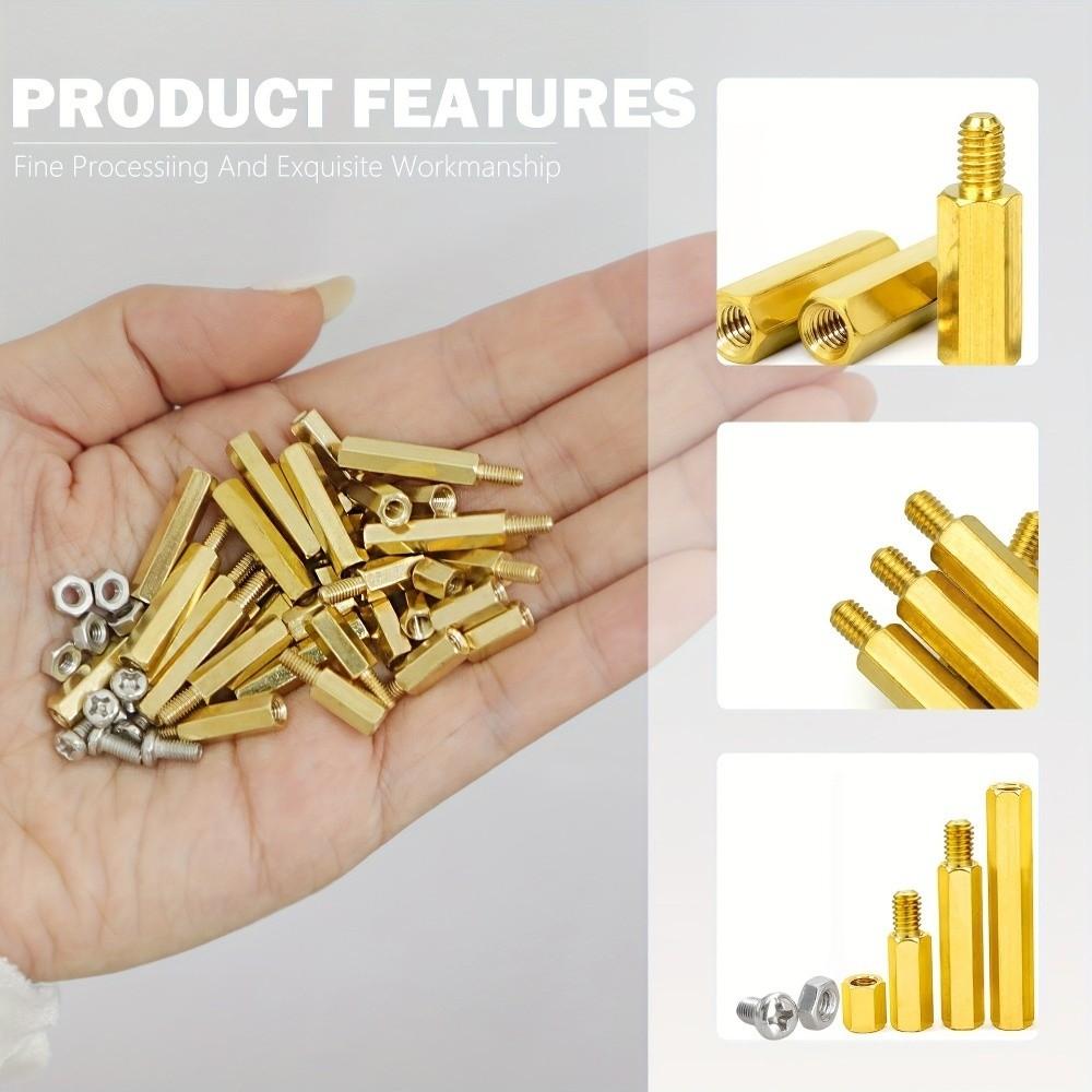 176pcs Hex Male-Female Motherboard Standoffs Brass Brass Standoff Spacer  PCB Circuit Board