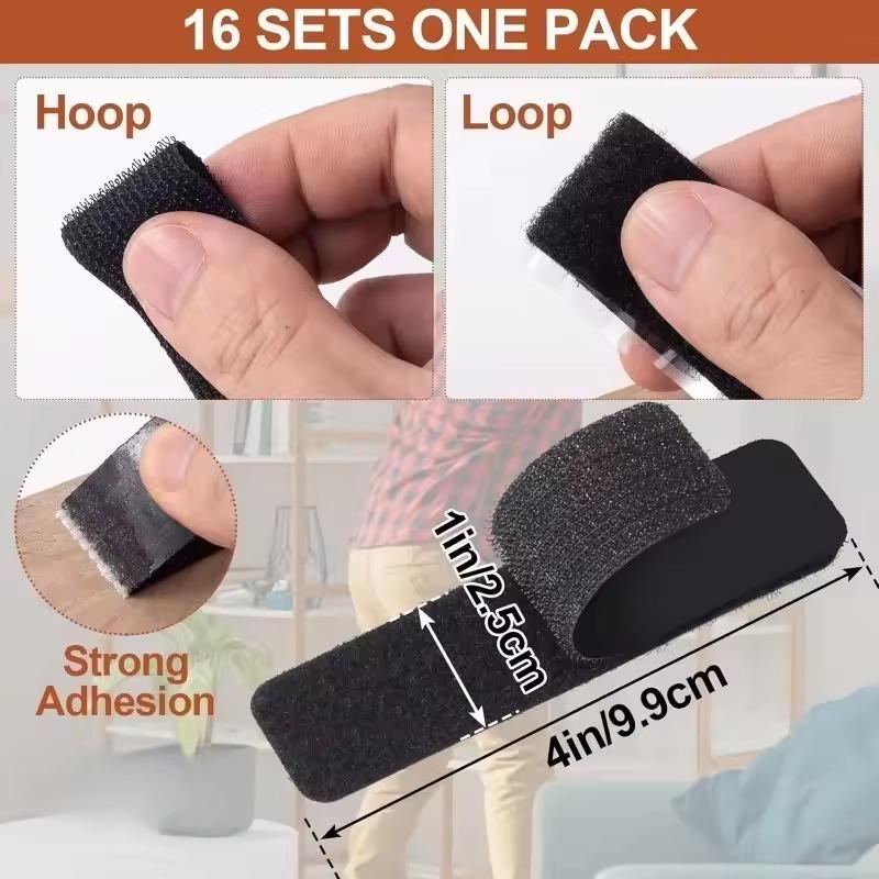 1-40Bags Velcro Double-Sided Self-Adhesive Fastening Tape Nylon Sticker Hook Loop Fastener Tape for Home Carpet Anti Slip Mat