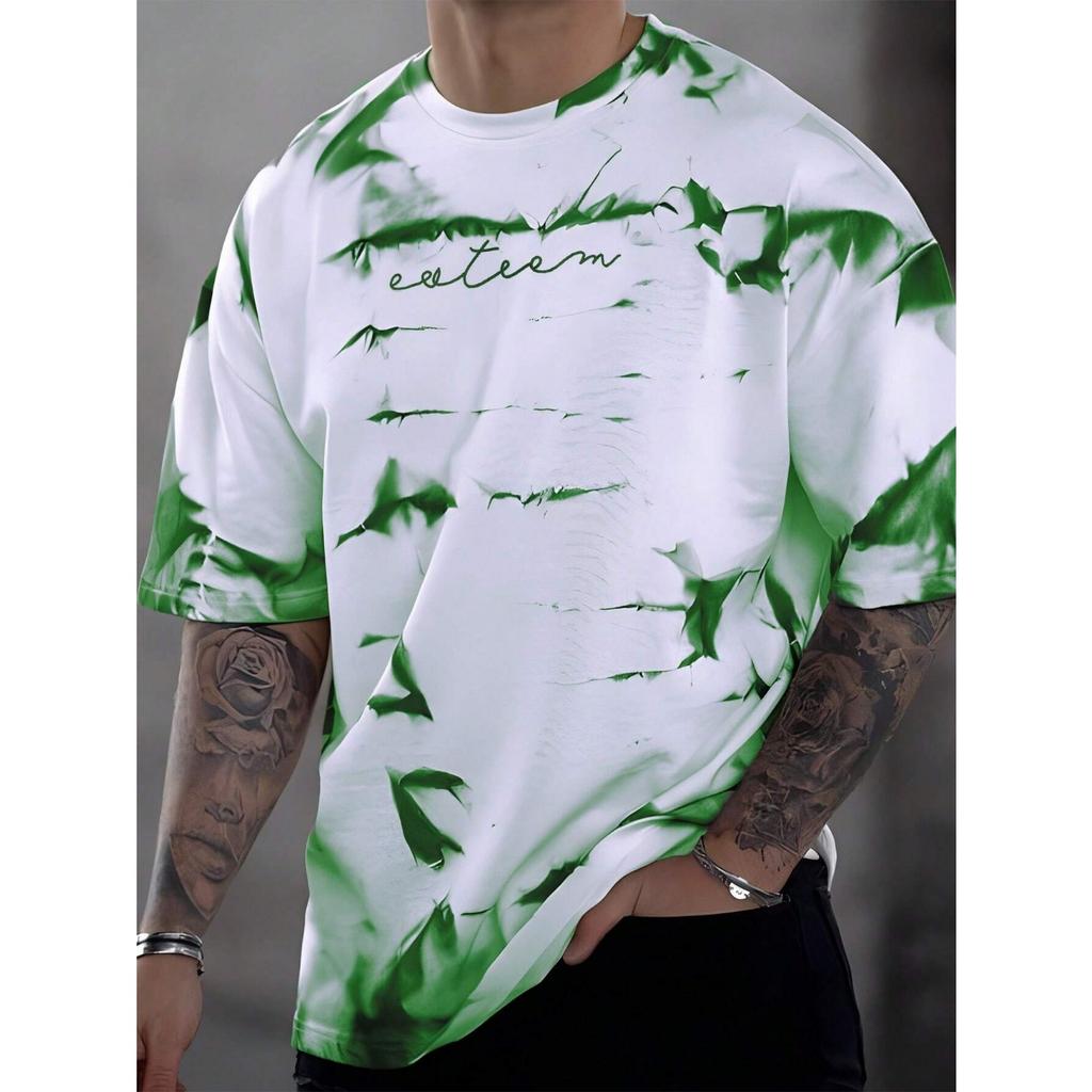 3d Printing Summer New Men's Casual Simple Short-sleeved T-shirt Polyester Fiber Comfortable Breathable Printed Short-sleeved