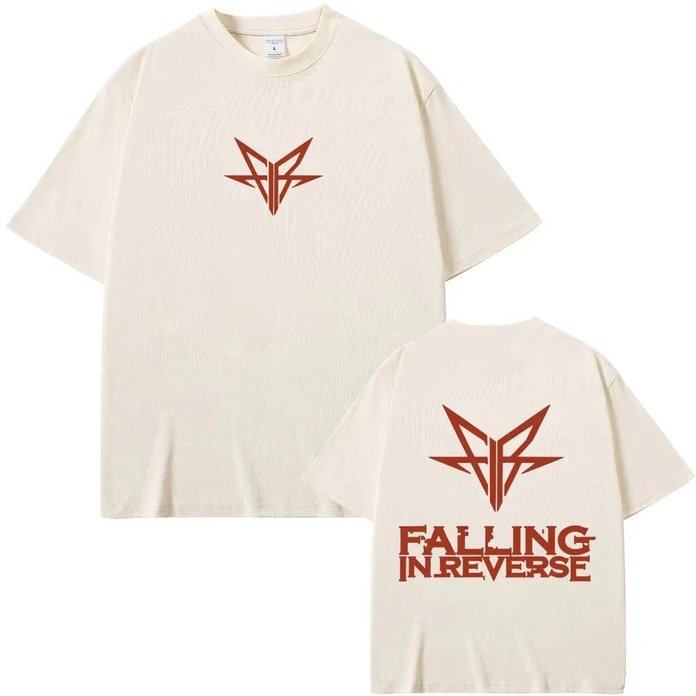 Rock Band Falling In Reverse Double Sided Print Tshirt Summer Unisex Wounisex High Quality Soft Cotton Tshirt Unisex Vintage Black