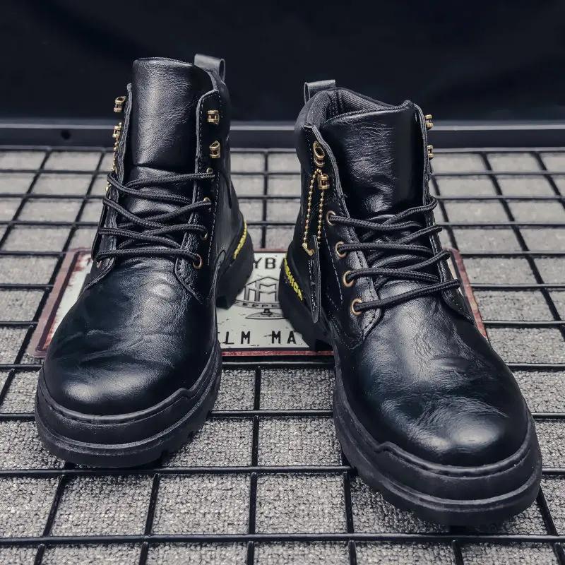 Zimní kotníkové boty Pánské ležérní boty Venkovní Podzim Kožené Vodotěsné Pracovní Nářadí Pánské Boty Teplé