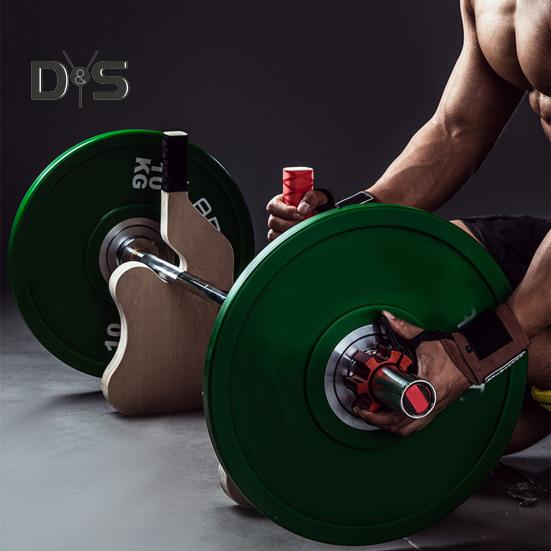 Wooden Deadlift Jack Barbell Stand Heavy Duty Non-slip Handle Home Gym Weightlifting Barbell Bar Loading Unloading Weight Plates Changing Holder