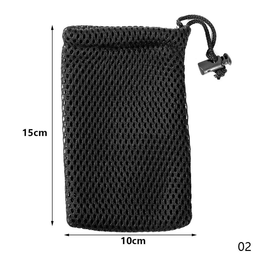 1Pcs Nylon Mesh Drawstring Storage Pouch Bag Multi Purpose Travel & Outdoor Activity Pouch For Digital Products