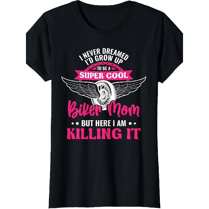 Motorcycle Shirt Mom Motorbike Graphic Funny Biker Mom T-Shirt Men'S T-Shirt Unique Perfect for Home|Gifting|Work|Outdoor (Birthdays|Valentine'S
