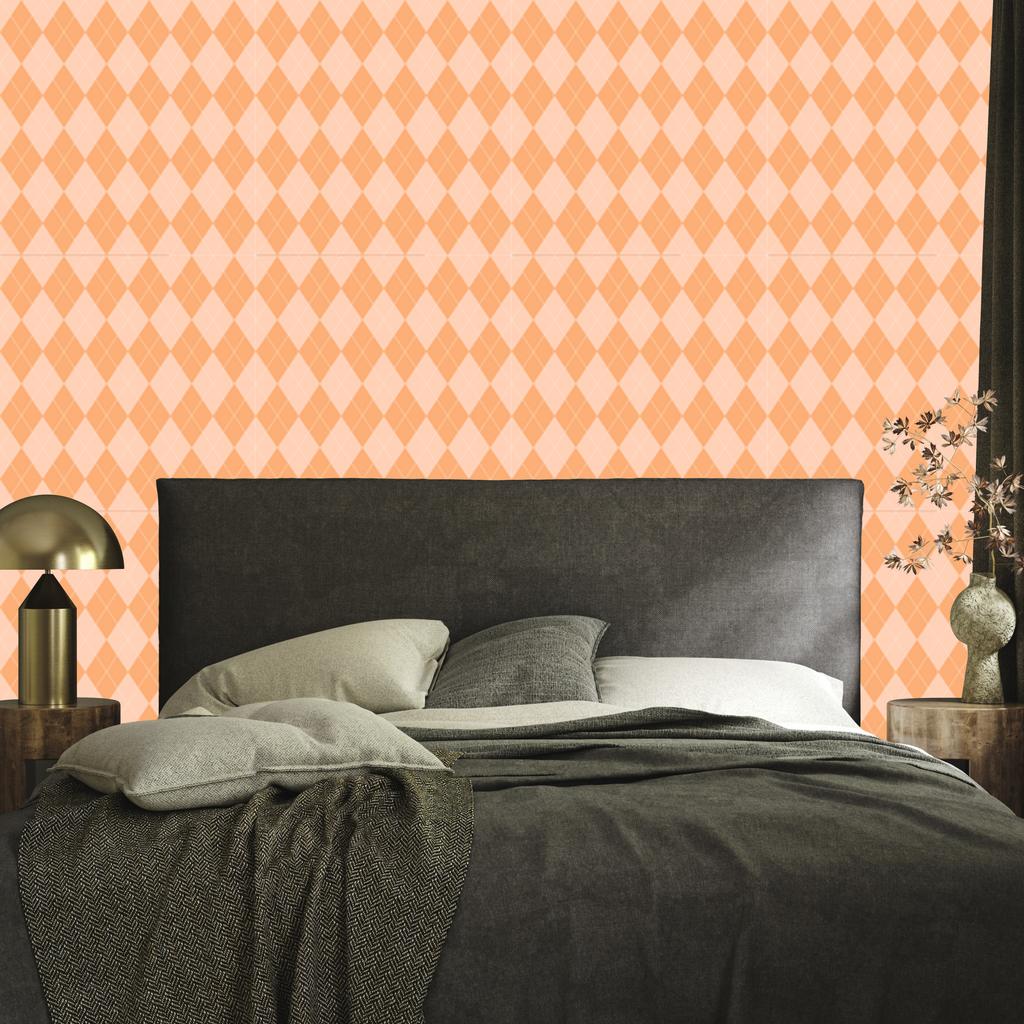 Pastel Diamonds Wallpaper Peach and Cream for Living Room and Bedroom 50x1000