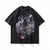 Harajuku Japanisch Y2K Spice Girls Anime Bedrucktes Gewaschenes Altes Kurzarm-T-Shirt Herren- Und Damen-Retro Guochao Marke T-Shirt