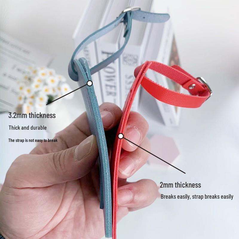 Thickened PU Luggage Tag with Pocket, Buckle, and Signature Paper