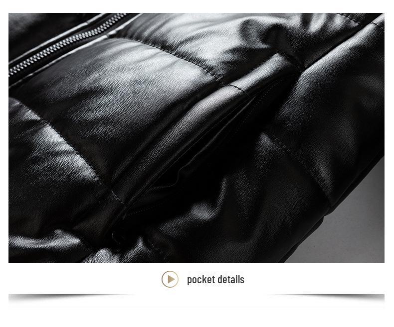 Pánská 2021 Střední Východ Kožená Bavlněná Bunda s Límcem z Kožešiny - Zesílená, Nadměrná Velikost, Trendy a Teplá.