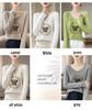 Autumn/Winter V-neck Knitwear with Digital Print and Seamless Design for Women