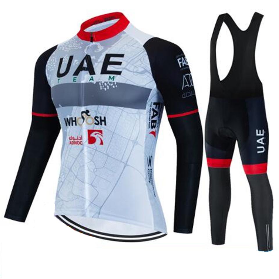 2026 Uae Pro Team Autumn Long Sleeve Cycling Jersey Set Bib Pants Ropa Ciclismo Clothing Bike Uniform Men Bicycle Clothes Mailllot