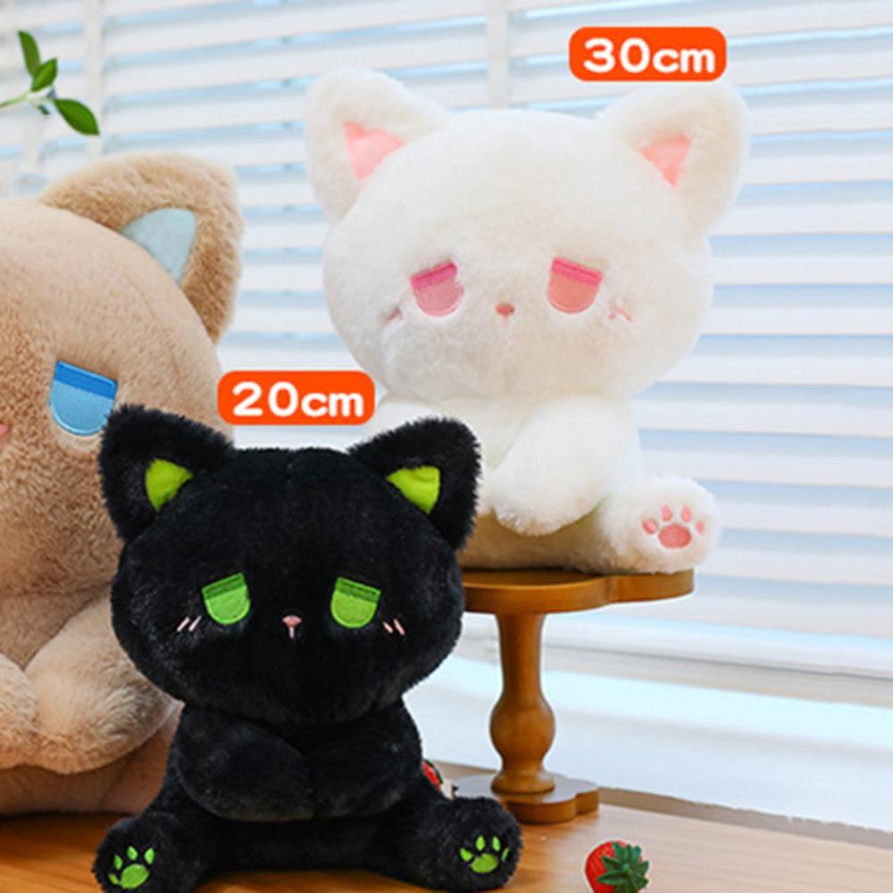 Comfortable Black Cat Plush Toy Emo Bear Stuffed Animal Doll Plush Bear Doll Toy  Throw Pillow