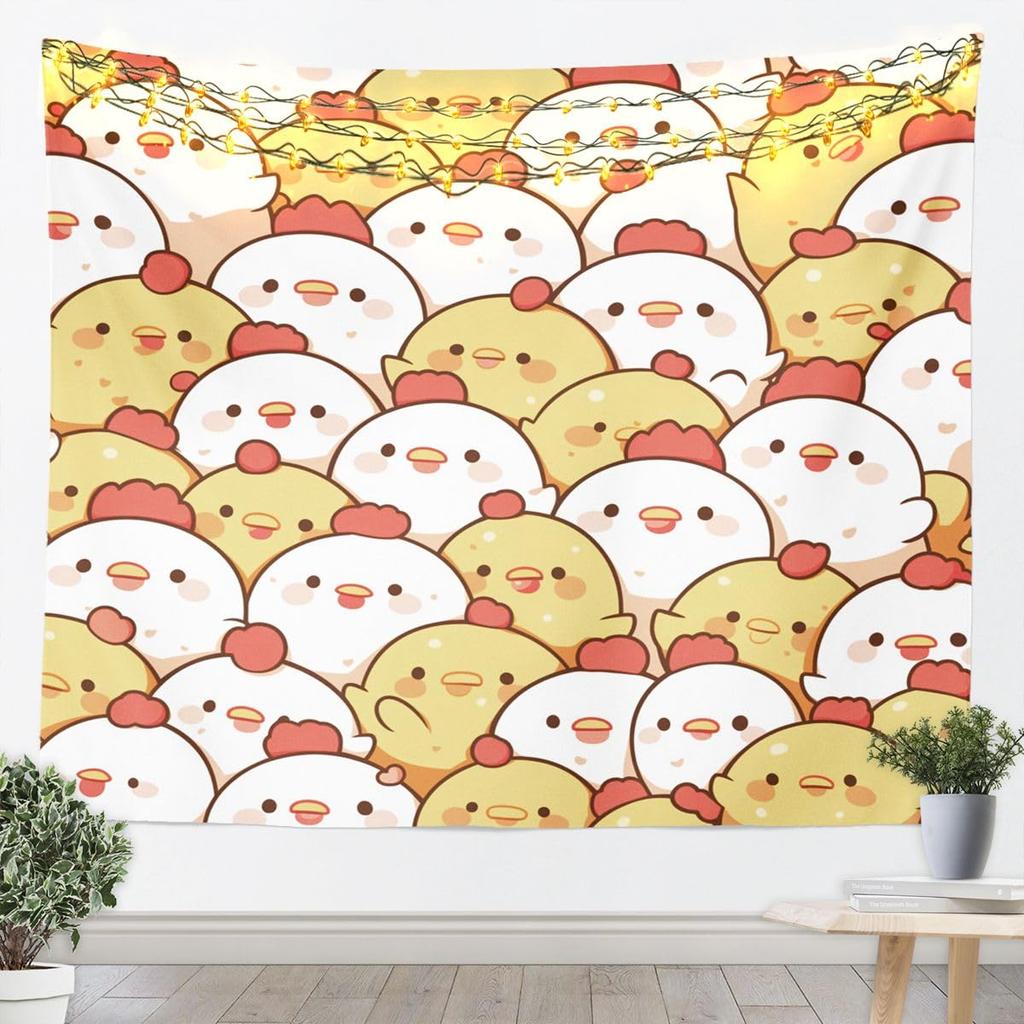 Cute Bear And Cheese Tapestry Adorable Cartoon Bears With Cheese Print Wall Hanging For Bedroom Living Room Dorm Home Decor