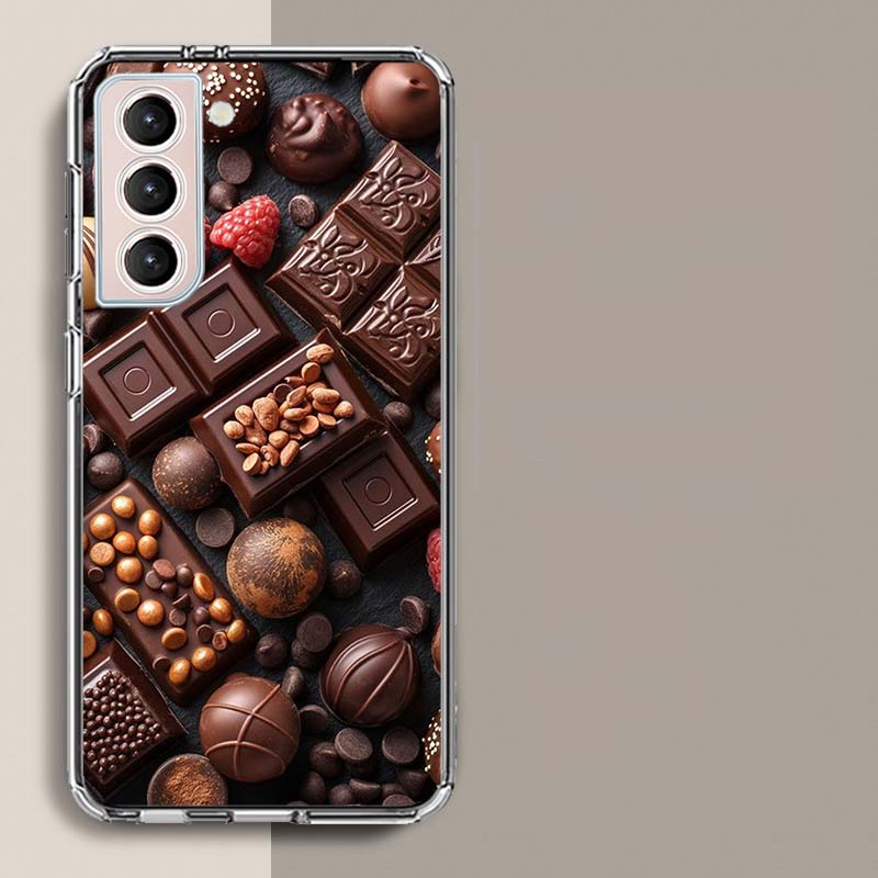 Soft Chocolate Truffles Phone Case for Samsung A16 A17 A26 A36 A56 A57 A55 A54 A37 A15 A25 A35 A14 A24 A34 Galaxy Note 20 10 A07