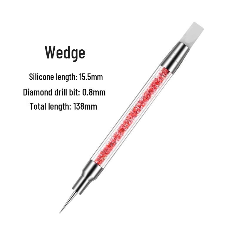 Multifunctional Double-Ended Nail Art Silicone Pen for Beading, Gluing, Carving, Rhinestone Pressing, and Embossing