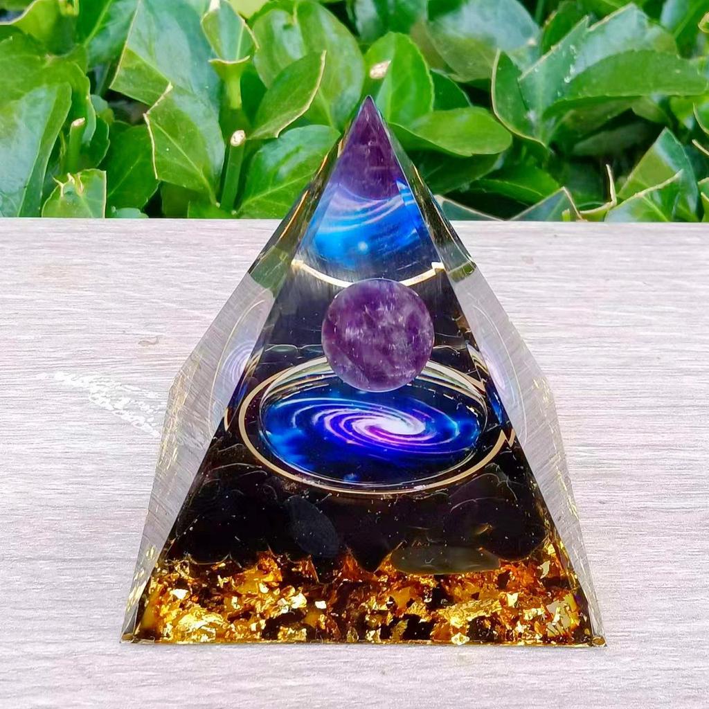 Crystal Stone Pyramid Resin Decor: Home, Office, Car Ornaments