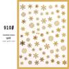 Snowflake Nail Stickers: White Back Adhesive Decals for Christmas, with Gold & Silver Laser Designs