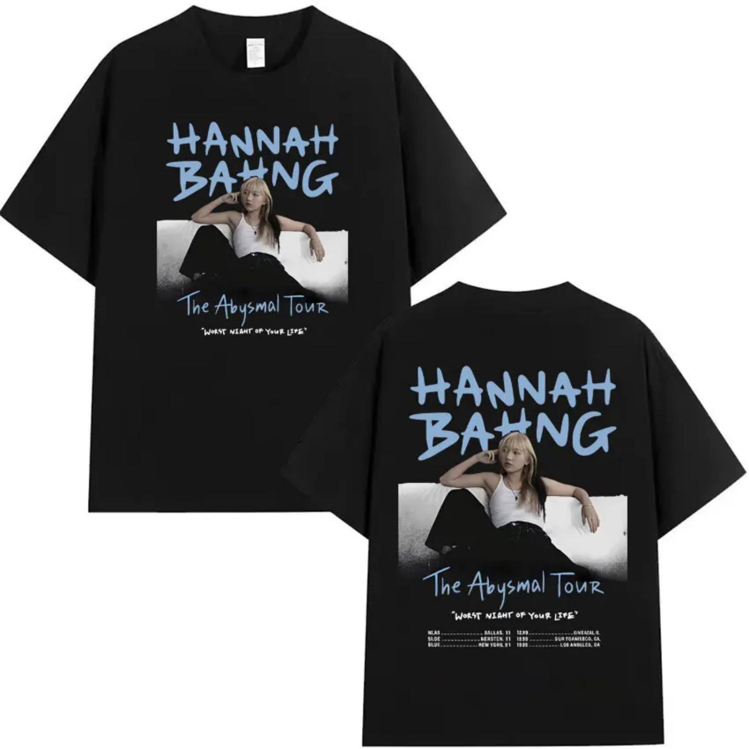 

2026 Singer Hannah Bahng Men s 100%cotton Hiphop Style Retro Tshirt Women s Unisex Y2K Tee Casual Outdoor Streetwear S чёрный