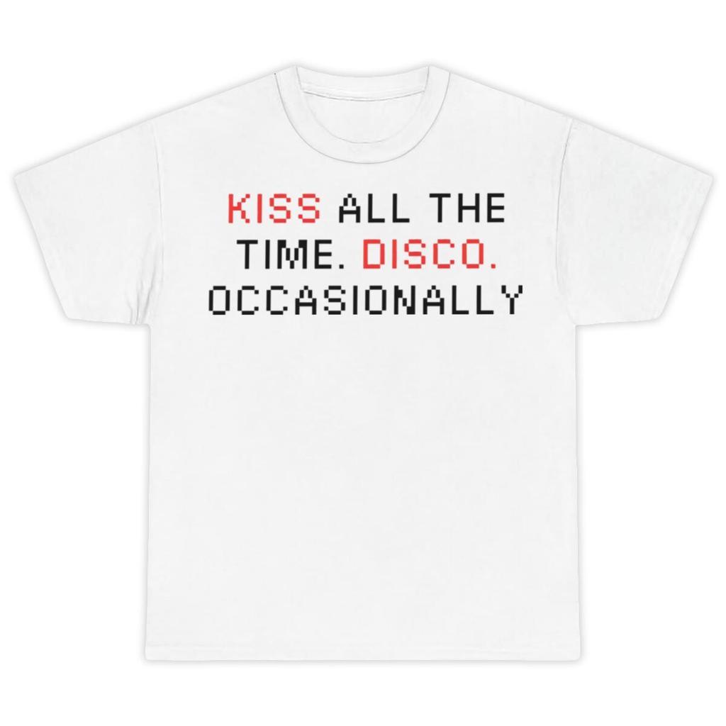 Kiss All The Time Disco Occasionaly 2026 Summer Unisex T Shirt Casual Cotton Oversized Short Sleeve Graphic Tee Oversized T Shirt