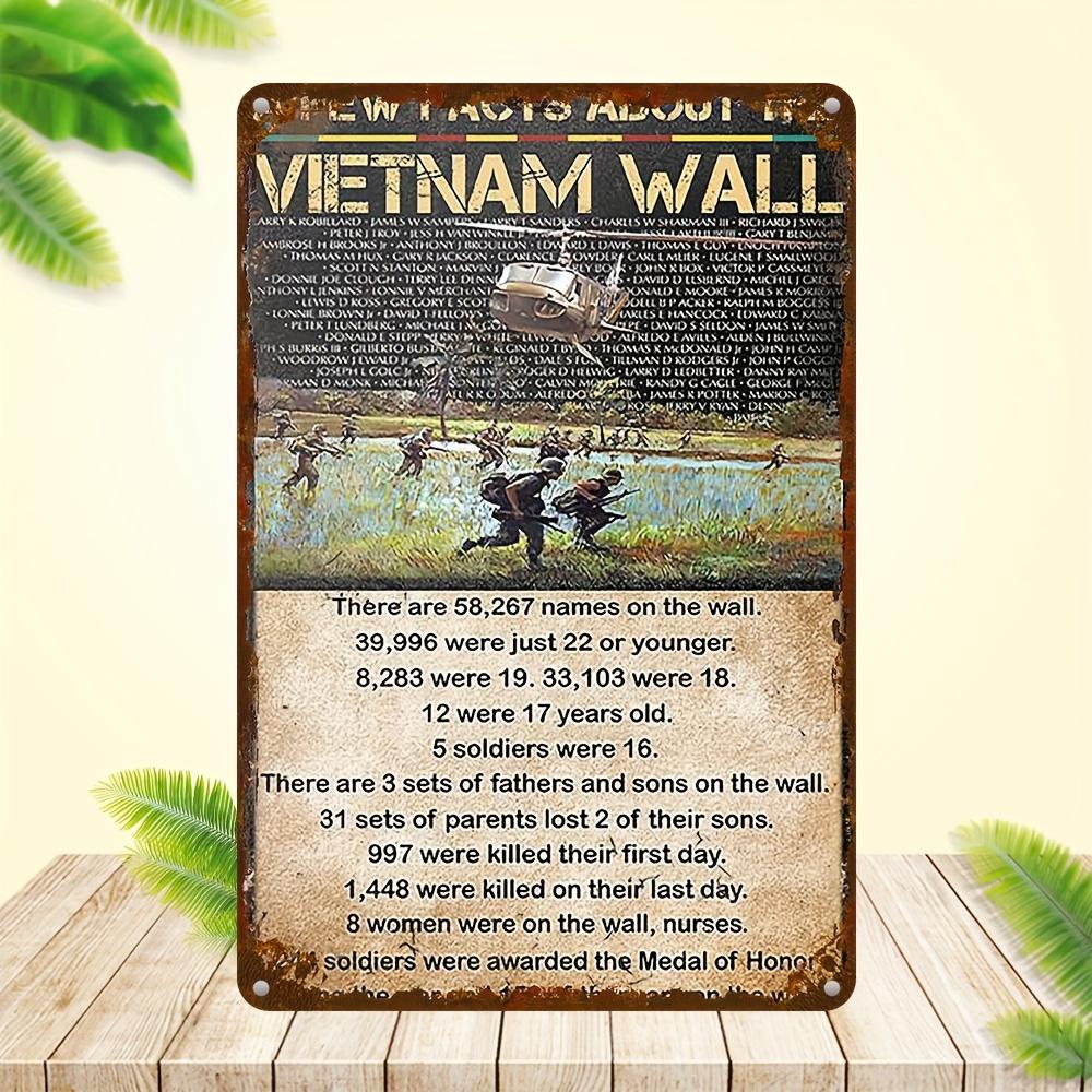 Vietnam Wall Vintage Aluminum Mural, UV Printing Decorative Wall Art, Can Be Used Indoors and Outdoors, 7.87x11.81 Inch