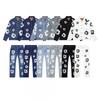Streetwear Cotton Denim Jacket Pants Set With Floral Print Unisex Fall Outfit
