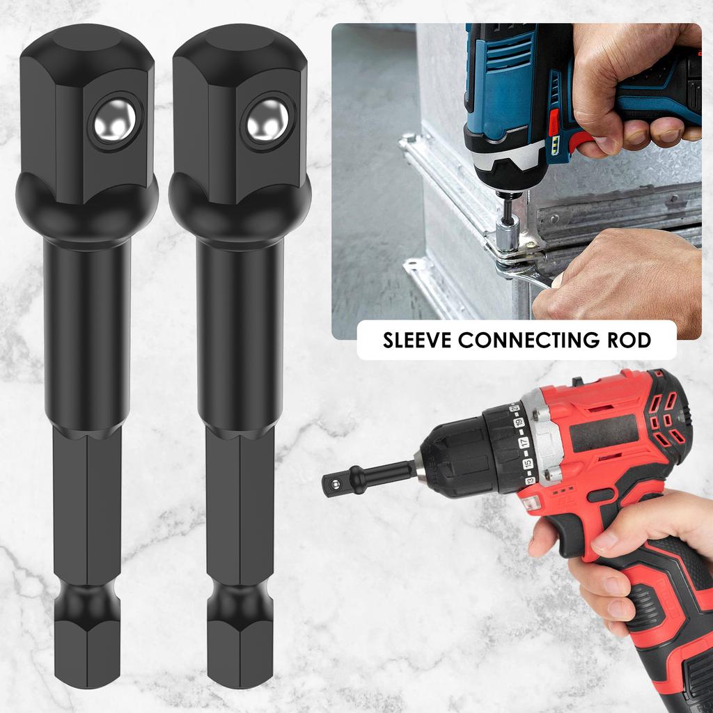 10/20PCS 3/8 In Impact Socket Adapter and Reducer Square Socket Drill Bits Bar Extension 1/4 In Hex Shank Nut Driver Sockets